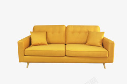 濉黄色客厅三人沙发高清图片