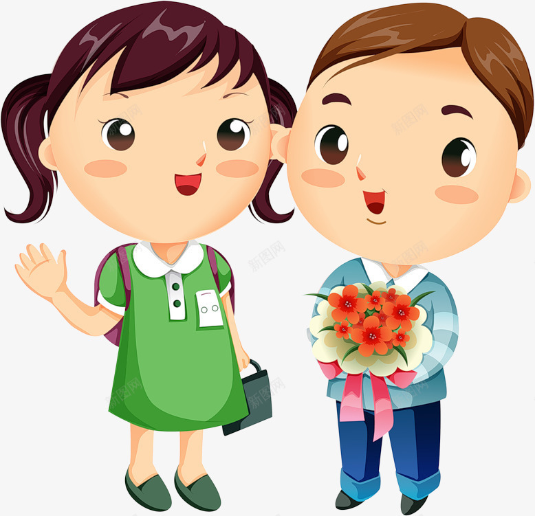 小男孩小女孩png免抠素材_88icon https://88icon.com 上学 儿童 学校 学生 教育