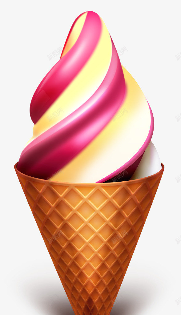 粉红色冰淇淋psd免抠素材_88icon https://88icon.com 冰淇淋 甜品儿童 美食 雪糕