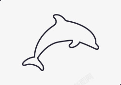 海豚座描边矢量图素材