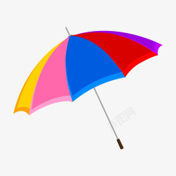 彩色质感卡通雨伞矢量图素材