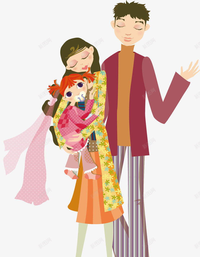 拥抱在一起的一家三口png免抠素材_88icon https://88icon.com 卡通人物 家人 幸福 拥抱 男女拥抱