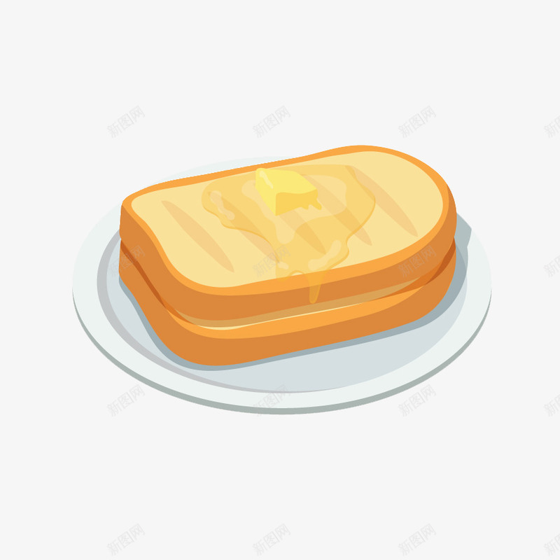 黄油面包矢量图ai免抠素材_88icon https://88icon.com 加工食品 烘焙 西餐 食品 矢量图