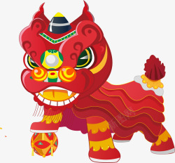 中国风传统舞狮子素材