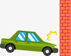 小汽车设计图标卡通撞墙的车图图标高清图片