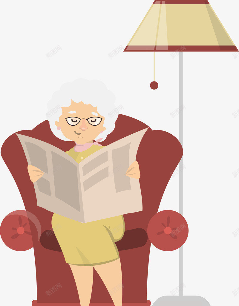 沙发上看报纸的老奶奶矢量图eps免抠素材_88icon https://88icon.com 沙发 看报纸PNG 看报纸下载 矢量图 矢量看报纸 红色沙发 老奶奶 老奶奶看报纸 老妈妈 老婆婆卡通 老母亲