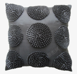 黑色花纹靠枕素材