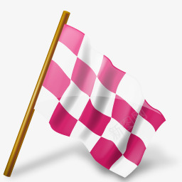 粉红色粉红色的格子旗标志图标图标