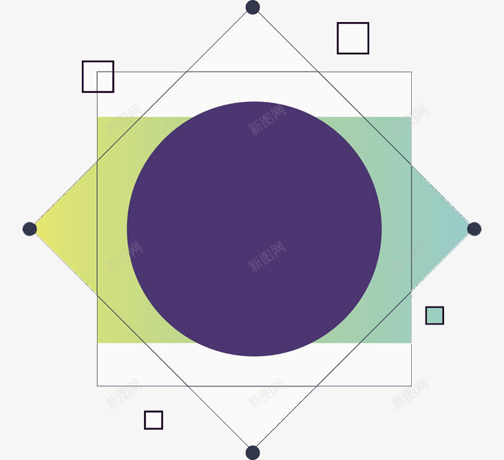 创意多边形图案图png免抠素材_88icon https://88icon.com 创意 叠加 圆形 多边形 彩色 正方形 设计 重叠