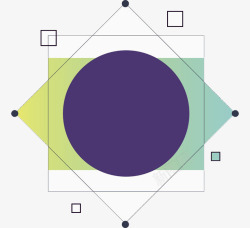 重叠圆形创意多边形图案图高清图片