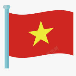 红色创意越南国旗元素矢量图素材