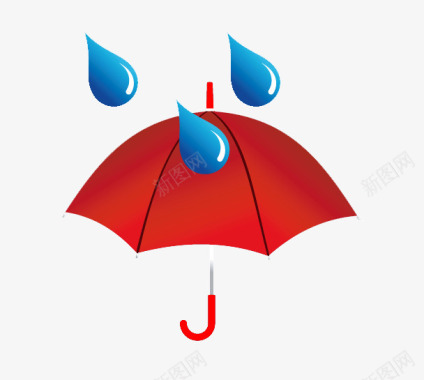 雨伞手绘雨伞下雨图标图标