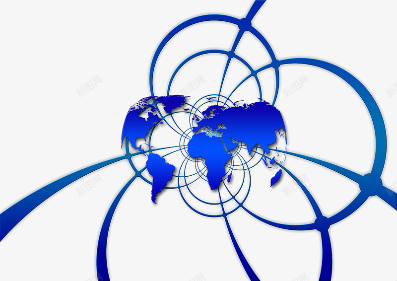 蓝色互联网链接png免抠素材_88icon https://88icon.com 互联网 商业 地图 科技元素 蓝色 通讯素材 链接