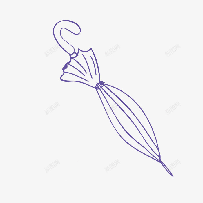 一把雨伞png免抠素材_88icon https://88icon.com 一把 卡通 手绘 简图 简笔 紫色 线条 雨伞