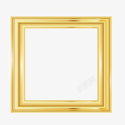 金色方形相框放大框素材