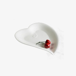 白色菜盘菜盘西餐盘家用创意心形纯白色餐高清图片