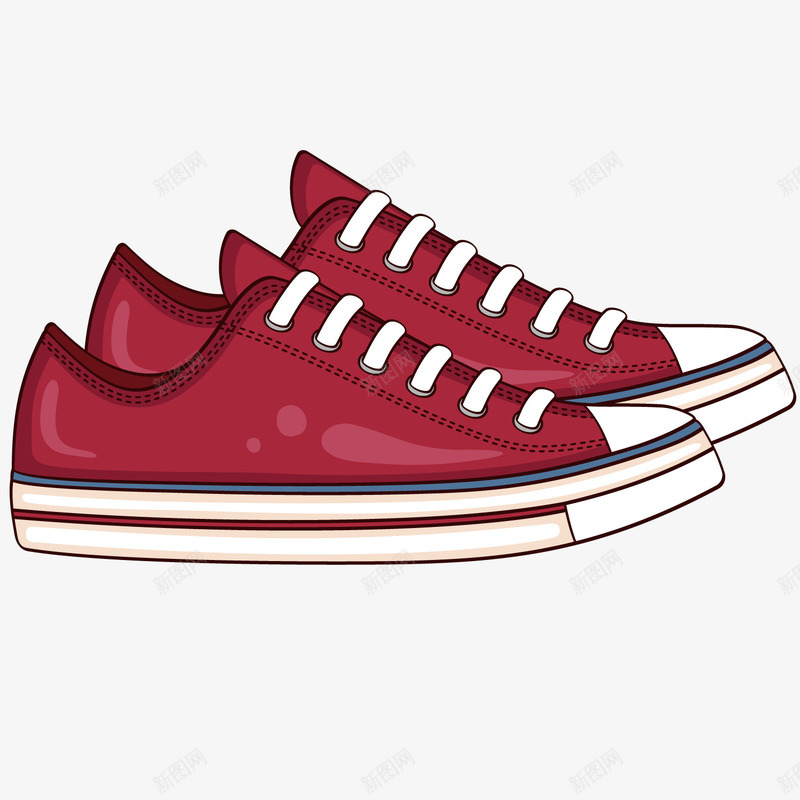 红色帆布鞋png免抠素材_88icon https://88icon.com 卡通 帆布鞋 红色