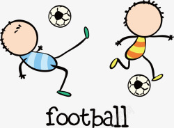 踢足球小人素材