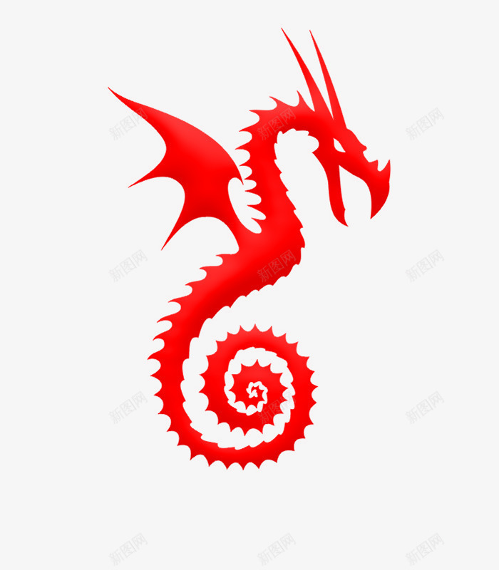 简约经典中国龙剪纸广告png免抠素材_88icon https://88icon.com 中国龙 剪纸样式 剪纸设计 广告设计 海报设计 红色中国龙