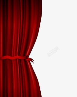 红色窗帘布艺素材