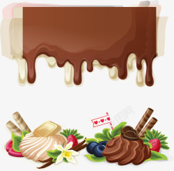 巧克力酱甜品素材