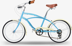 蓝色自行车踏青单车素材