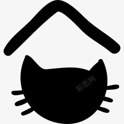 宠物酒店宠物酒店标志猫头轮廓图标高清图片