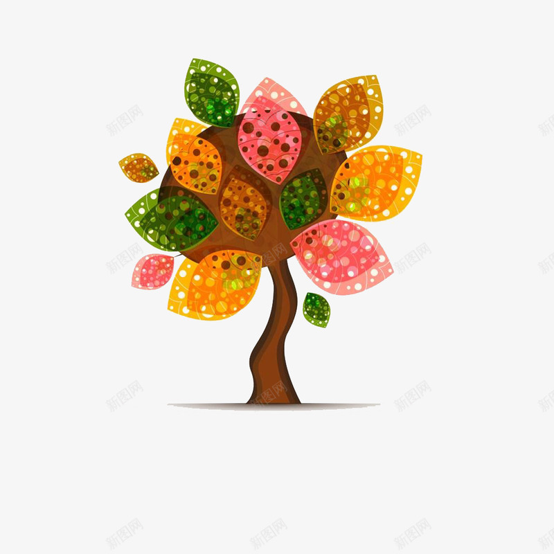 彩色抽象秋季树png免抠素材_88icon https://88icon.com 彩色树 抽象树 树 秋季树