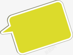 亮黄色背景长方形对话框素材