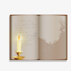 万圣节蜡烛书本素材