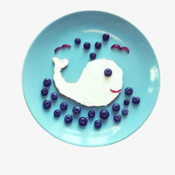 蓝色海豚亲子餐素材
