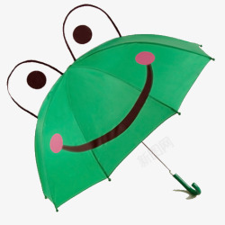绿色可爱青蛙雨伞素材