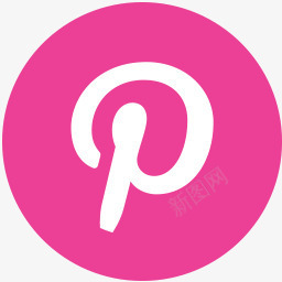 社会媒体粉红Pinterest圆社图标图标