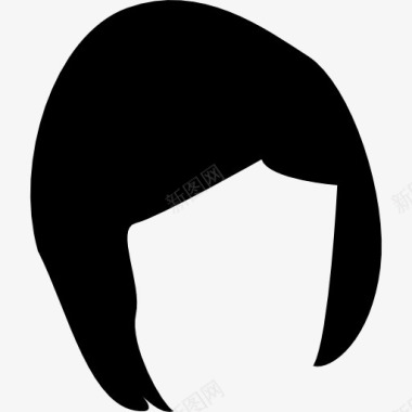 假发黑色的短发造型人体头部图标图标