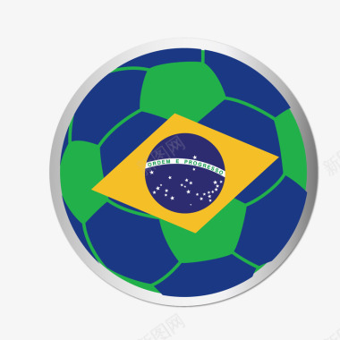 足球世界杯蓝色足球图标图标
