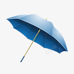 蓝色直杆蓝色雨伞素材