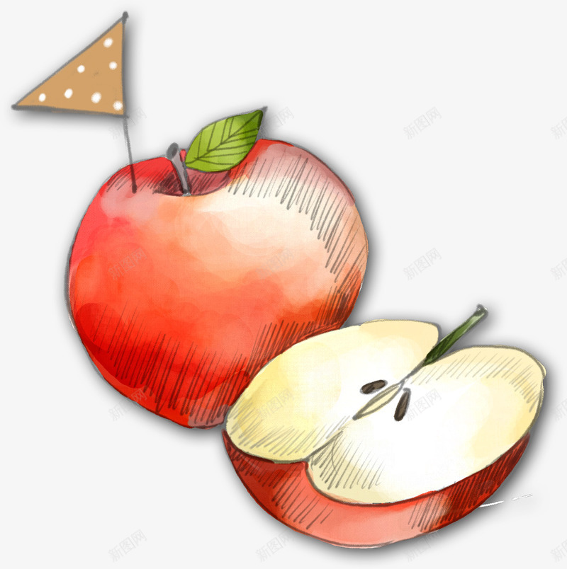 手绘水果造型苹果png免抠素材_88icon https://88icon.com 水果 苹果 造型