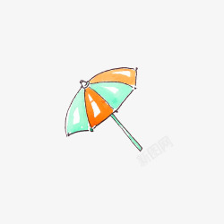 可爱手绘彩色的伞矢量图素材