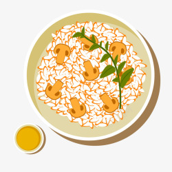 卡通美食香菇米饭矢量图素材