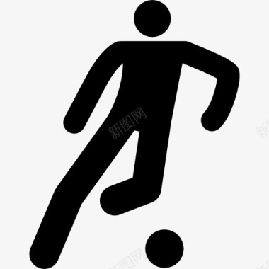 球球免抠素材足球运动员踢球图标图标