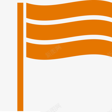 飘曳的橙色旗子图图标图标