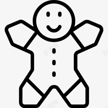 圣诞节祝福语姜饼人图标图标