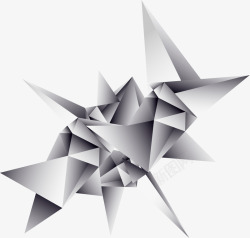 创意灰色抽象折纸素材