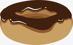 巧克力酱卡通甜甜圈矢量图素材
