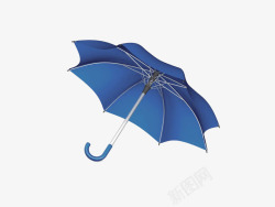 3D蓝色雨伞插画素材