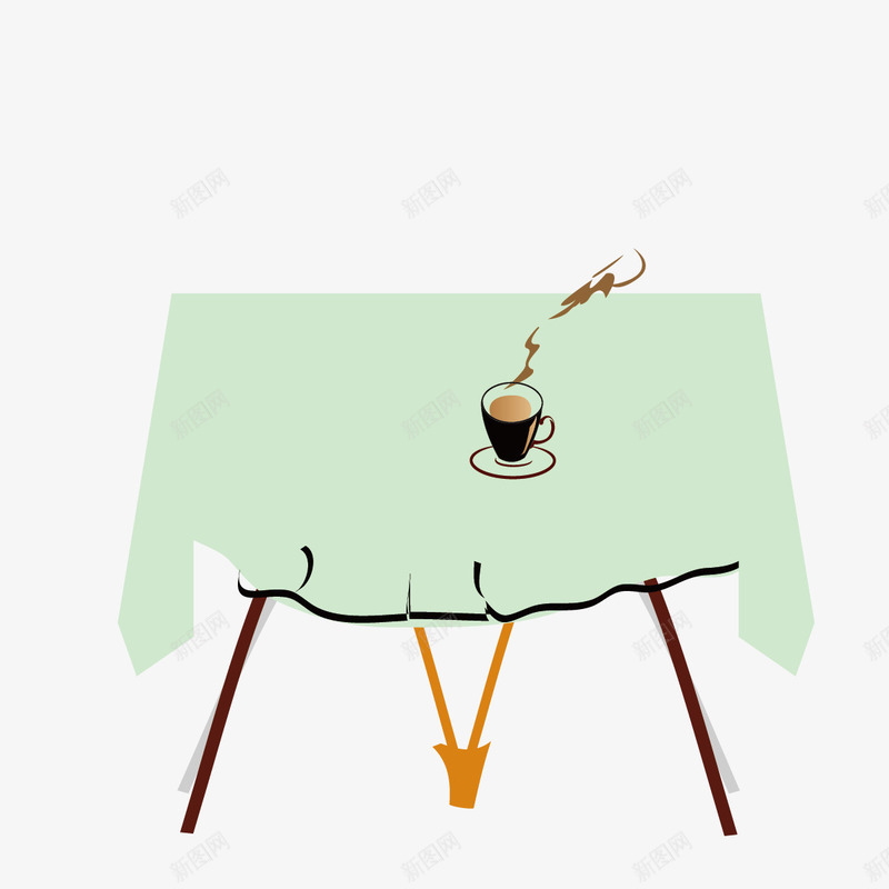 绿色餐桌布png免抠素材_88icon https://88icon.com 咖啡 桌子 绿色桌布 餐桌布