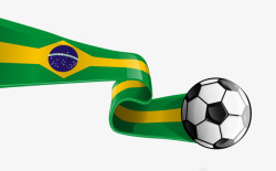 巴西国旗与足球素材