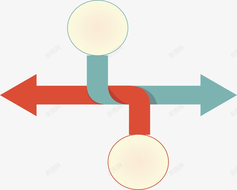 反向对比箭头矢量图eps免抠素材_88icon https://88icon.com 分类 反向箭头 对比 矢量素材 箭头 红色 蓝色 矢量图