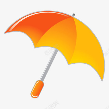 橙黄色的雨伞图标图标
