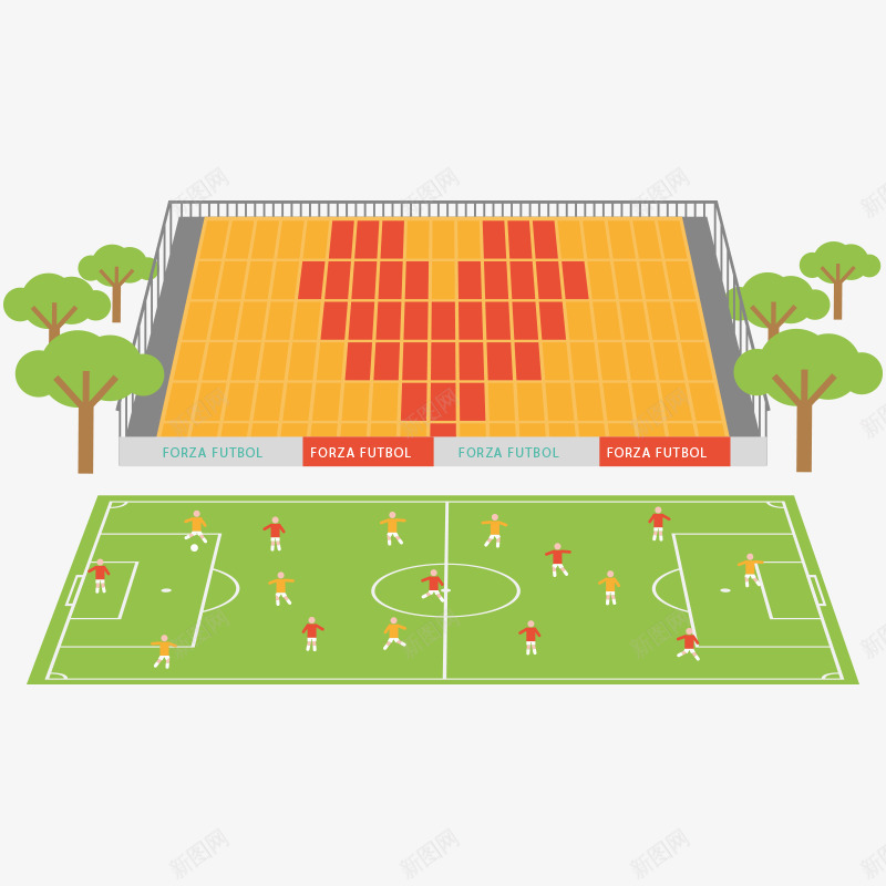 卡通卡通图案png免抠素材_88icon https://88icon.com 卡通 卡通图案 卡通素材 图案 插画 爱心 足球场